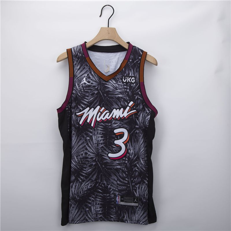 Cheap Men Miami Heat 3 Wade black Fashion 2021 NBA Jersey